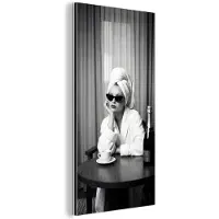 MuchoWow Aluminium schilderij 20x40 cm - Wanddecoratie metaal - Vrouw - Bubbels - Zwart - Wit - Metalen muurdecoratie woonkamer - Decoratie industrieel - Foto op dibond - Industriële accessoires slaapkamer