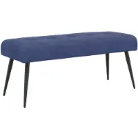 vidaXL Bank met knopen tufting Politieblauw 110 x 40 x 46 cm fluweel