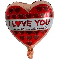 Folat Folieballon i love you more than chocolate hart rose goud 45 cm