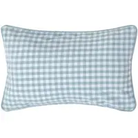 Homescapes Gingham katoenen kussenhoes 30 x 50 cm blauw