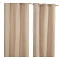 Homescapes gordijnen met oogjes, effen beige, set van 2, 182 x 137 cm