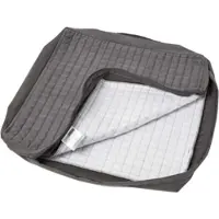 Homescapes velours zitkussenhoes 50x50x10 cm grijs, geschikt voor fauteuil zitkussens