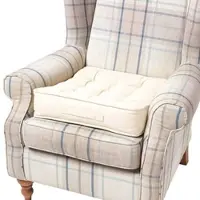Homescapes Comfortabel fauteuilkussen met katoenen hoes - zitkussen crème, 50 x 50 cm