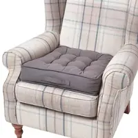 Homescapes Dik zitkussen 50 x 50 cm leigrijs - comfortabel fauteuilkussen met katoenen hoes