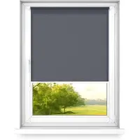 Time4blinds mini rollo basic - Rolgordijn - Niet-invasief - Raamrolgordijn binnen zonder boren - Niet-invasieve handgrepen - Dimmen rollo - 1300x1400mm Grafiet - Bediening aan de Rechterkant