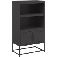vidaXL Hoge kast 68,5x38,5x123,5 cm staal zwart