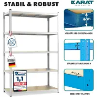 Karat Kast MDF (Medium-density fibreboard), Plaatstaal 1.200 x 600 x 2,000 mm Zilver 2 Stuks