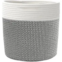 vidaXL Opbergmanden 2 st Ø 28x28 cm katoen grijs en wit