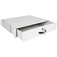 Roline 19-inch toetsenbordlade, 2 HE, 400 mm, afsluitbaar, grijs