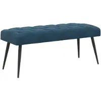 vidaXL Bank met knopen tufting Blauw 110 x 40 x 46 cm Fluweel
