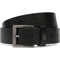 Tommy Hilfiger Riem 'Flag Plaque Embossed' zwart