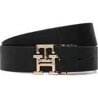 Tommy Hilfiger Riem 'TH Monogram Plaque Buckle Reversible' cognac / zwart