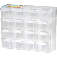 Hama Opbergbox strijkkralen set met 16 opbergdoosjes transparant.