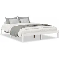 vidaXL Bedframe extra lang zonder matras grenenhout wit 160x210 cm