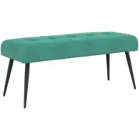 vidaXL Bank met knopen tufting Turquoise 110 x 40 x 46 cm fluweel