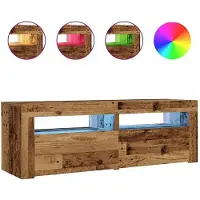 vidaXL Nachtkastjes 2 st met LED's 60x35x40 cm oud houtkleurig