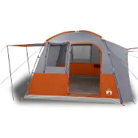 vidaXL Autotent 4-persoons waterdicht grijs en oranje