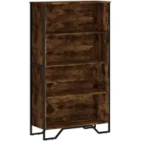 vidaXL Boekenkast 80x31x137,5 cm bewerkt hout gerookt eikenkleurig