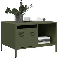 vidaXL Salontafel 68,5x50x43,5 cm koudgewalst staal olijfgroen