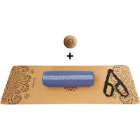 Samarali Denim Blauw Yin Yoga Set Sun - Kurk Mat, Bolster & Massagebal - Natuurlijk en Ethisch
