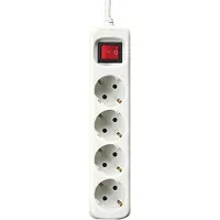 Silver 4-voudige Stekkerdoos met Schakelaar Silver Electronics Wit Afmeting 1,5 m