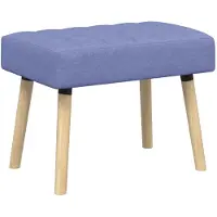 vidaXL Kanaalgeplooide Bank Jeans Blauw 60 x 40 x 45 cm Stof