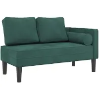 vidaXL Chaise longue met kussens fluweel donkergroen