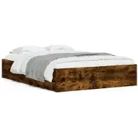 vidaXL Bedframe met lades bewerkt hout gerookt eikenkleurig 120x190 cm