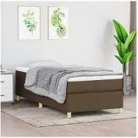 vidaXL Boxspring bed 90x190 cm stof donkerbruin