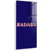 MuchoWow Glasschilderij 60x120 cm - Schilderij acrylglas - Badass - Panterpint - Schaduw - Roze - Foto op glas - Muurdecoratie woonkamer - Wanddecoratie slaapkamer - Schilderijen