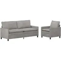 vidaXL Bankstel 2 pcs Lichtgrijs Fluweel