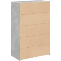 vidaXL Hoge kast 80x42,5x124 cm bewerkt hout betongrijs