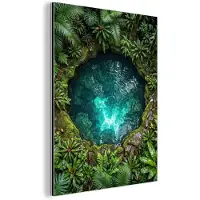 MuchoWow Aluminium schilderij 120x160 cm - Wanddecoratie metaal - Natuur - Jungle - Water - Groen - Metalen muurdecoratie woonkamer - Decoratie industrieel - Foto op dibond - Industriële accessoires slaapkamer
