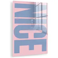MuchoWow Glasschilderij 120x160 cm - Schilderij acrylglas - Nice - Paars - Roze - Foto op glas - Muurdecoratie woonkamer - Wanddecoratie slaapkamer - Schilderijen
