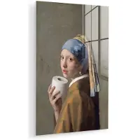 MuchoWow Glasschilderij 60x90 cm - Schilderij acrylglas - Klassiek - Humor - Kleurrijk - Foto op glas - Muurdecoratie woonkamer - Wanddecoratie slaapkamer - Schilderijen