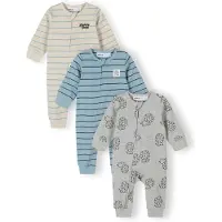 MINOTI Rompertje/body ecru / marine / royal blue/koningsblauw / grijs gemêleerd