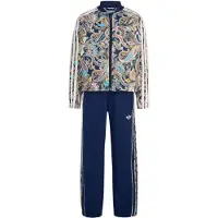 Adidas Joggingpak 'SST LOOSE CROPPED TRACK SUIT' navy / lichtblauw / geel / wit