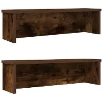 vidaXL Keukenrekken stapelbaar 2 st 60x15x16 cm gerookt eikenkleurig