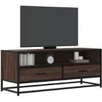 vidaXL Tv-meubel 100x34,5x40 cm bewerkt hout metaal bruin eikenkleur