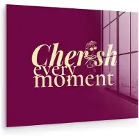 MuchoWow Glasschilderij 160x120 cm - Schilderij acrylglas - Cherish every moment - Cocktailglas - Bordeaux - Foto op glas - Muurdecoratie woonkamer - Wanddecoratie slaapkamer - Schilderijen