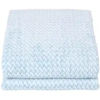 Homescapes Mora Fluwelen Jacquard Deken - Sprei Lichtblauw, 130 x 160 cm
