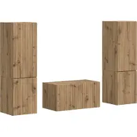 vidaXL Tv-meubelset 5 st Artisan Eiken Bewerkt hout