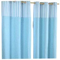Homescapes gordijnen stippen & strepen blauw set van 2 137 x 117 cm