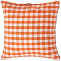 Homescapes Oranje geruite kussenhoes 60 x 60 cm gemaakt van 100% katoen