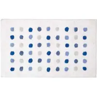 Homescapes badmat blauwe en witte stippen, 50 x 80 cm - badkamermat stippen