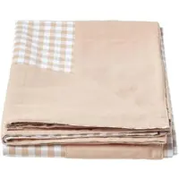 Homescapes Gingham sprei, beige, 150 x 200 cm