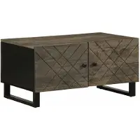 vidaXL Salontafel 80x50x40 cm massief mangohout zwart