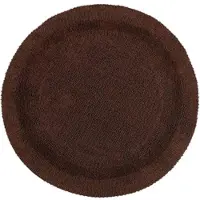Homescapes Ronde Badmat Bruin 80 cm gemaakt van 100% Katoen