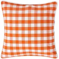 Homescapes Oranje geruite kussenhoes 45 x 45 cm gemaakt van 100% katoen