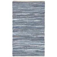 Homescapes Denim patchwork vloerkleed blauw gestreept, 90x150 cm – handgeweven vloerkleed van gerecycled denim